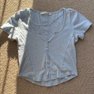 Altar'd State Soft Blue Short Sleeve Top